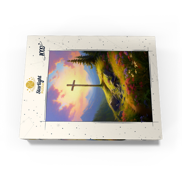 Sunlit Cross on Mountain Meadow 1000 Jigsaw Puzzle box view3