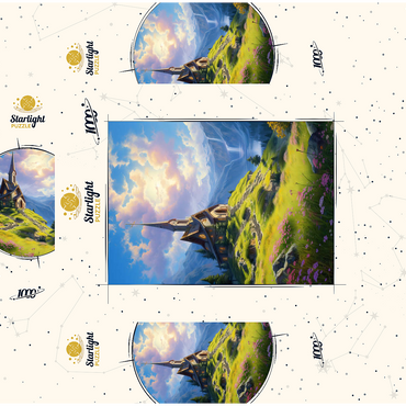 Chapel on a Sunlit Mountain 1000 Jigsaw Puzzle box 3D Modell