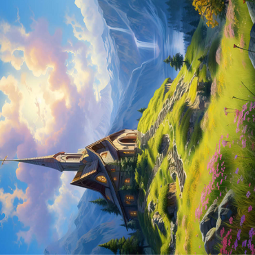 Chapel on a Sunlit Mountain 100 Jigsaw Puzzle 3D Modell