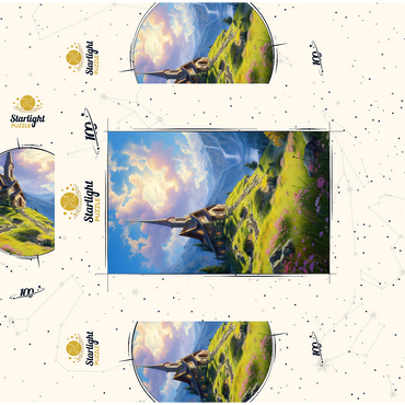 Chapel on a Sunlit Mountain 100 Jigsaw Puzzle box 3D Modell