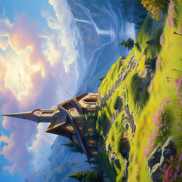 Chapel on a Sunlit Mountain 500 Jigsaw Puzzle 3D Modell