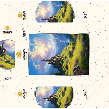 Chapel on a Sunlit Mountain 500 Jigsaw Puzzle box 3D Modell