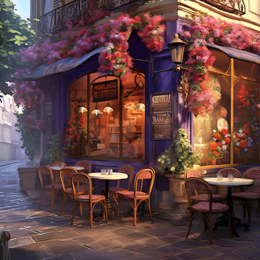 Charming Parisian Café Corner 500 Jigsaw Puzzle 3D Modell