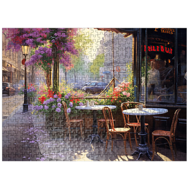 puzzleplate Parisian Sidewalk Café in Bloom 500 Jigsaw Puzzle