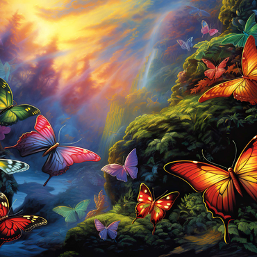 Colorful Butterflies in Enchanted Forest 1000 Jigsaw Puzzle 3D Modell