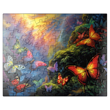 puzzleplate Colorful Butterflies in Enchanted Forest 100 Jigsaw Puzzle