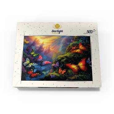 Colorful Butterflies in Enchanted Forest 500 Jigsaw Puzzle box view3