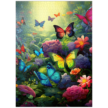 puzzleplate Butterflies in Blooming Enchanted Garden 1000 Jigsaw Puzzle