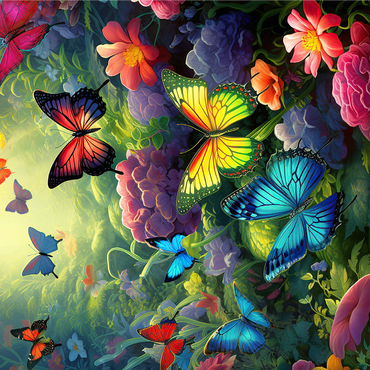Butterflies in Blooming Enchanted Garden 1000 Jigsaw Puzzle 3D Modell