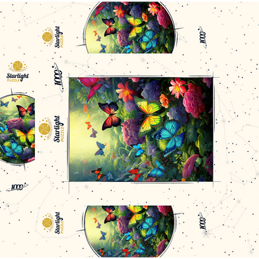 Butterflies in Blooming Enchanted Garden 1000 Jigsaw Puzzle box 3D Modell