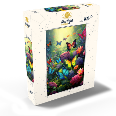 Butterflies in Blooming Enchanted Garden 100 Jigsaw Puzzle box view2