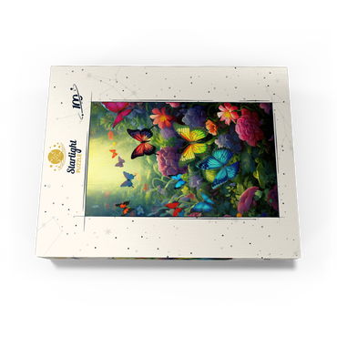 Butterflies in Blooming Enchanted Garden 100 Jigsaw Puzzle box view3