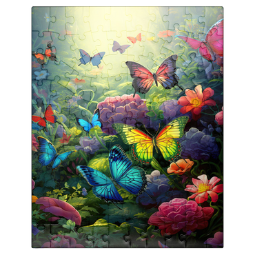 puzzleplate Butterflies in Blooming Enchanted Garden 100 Jigsaw Puzzle