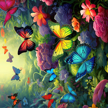Butterflies in Blooming Enchanted Garden 100 Jigsaw Puzzle 3D Modell