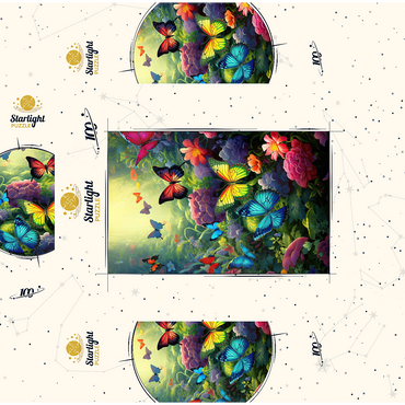 Butterflies in Blooming Enchanted Garden 100 Jigsaw Puzzle box 3D Modell