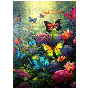 puzzleplate Butterflies in Blooming Enchanted Garden 500 Jigsaw Puzzle