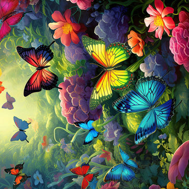Butterflies in Blooming Enchanted Garden 500 Jigsaw Puzzle 3D Modell