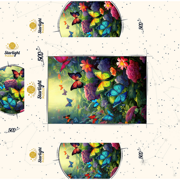 Butterflies in Blooming Enchanted Garden 500 Jigsaw Puzzle box 3D Modell