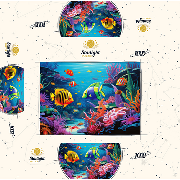 Vibrant Tropical Coral Reef Scene 1000 Jigsaw Puzzle box 3D Modell