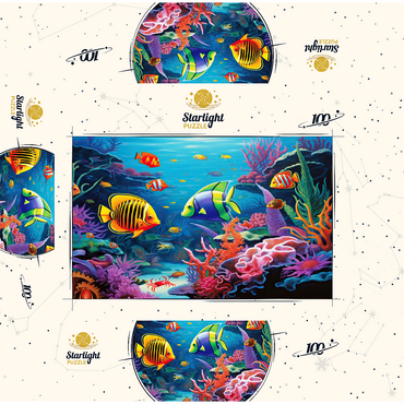Vibrant Tropical Coral Reef Scene 100 Jigsaw Puzzle box 3D Modell