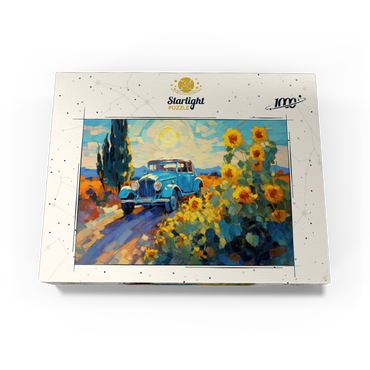 Classic Car and Sunflowers Under Bright Sun 1000 Jigsaw Puzzle box view3