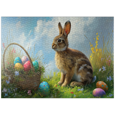puzzleplate Easter Bunny with Colorful Eggs 1000 Jigsaw Puzzle