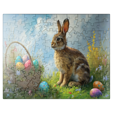 puzzleplate Easter Bunny with Colorful Eggs 100 Jigsaw Puzzle