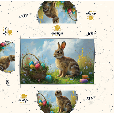 Easter Bunny with Colorful Eggs 100 Jigsaw Puzzle box 3D Modell
