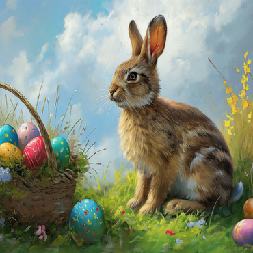 Easter Bunny with Colorful Eggs 500 Jigsaw Puzzle 3D Modell