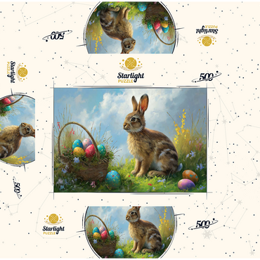 Easter Bunny with Colorful Eggs 500 Jigsaw Puzzle box 3D Modell