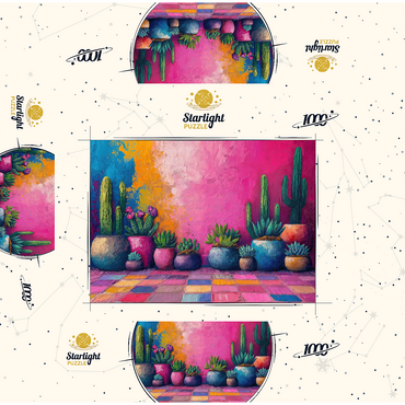 Colorful Cactus and Succulent Display 1000 Jigsaw Puzzle box 3D Modell