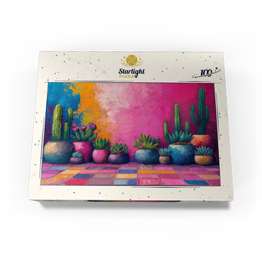 Colorful Cactus and Succulent Display 100 Jigsaw Puzzle box view3