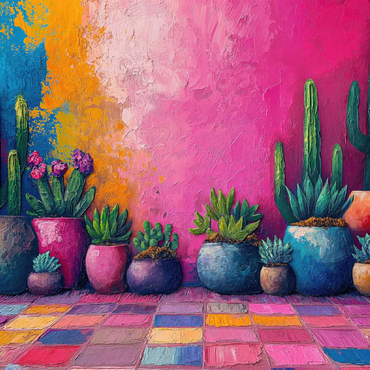 Colorful Cactus and Succulent Display 100 Jigsaw Puzzle 3D Modell