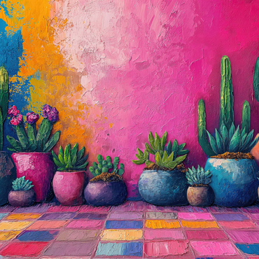Colorful Cactus and Succulent Display 500 Jigsaw Puzzle 3D Modell