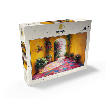 Sunny Courtyard with Potted Flowers 100 Jigsaw Puzzle box view2