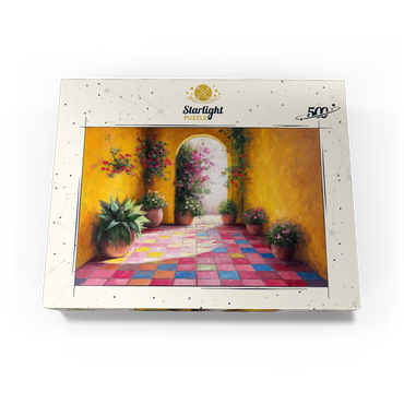 Sunny Courtyard with Potted Flowers 500 Jigsaw Puzzle box view3