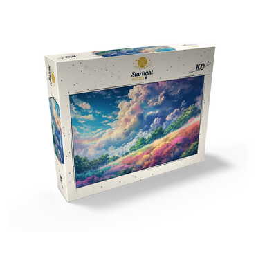 Vibrant Meadow Under Rainbow Clouds 100 Jigsaw Puzzle box view2