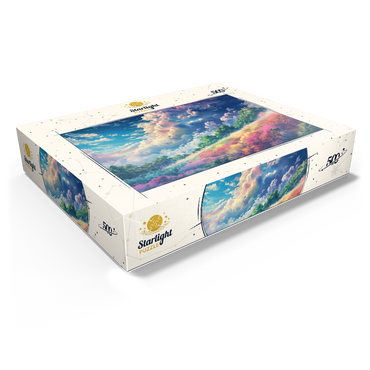 Vibrant Meadow Under Rainbow Clouds 500 Jigsaw Puzzle box view1
