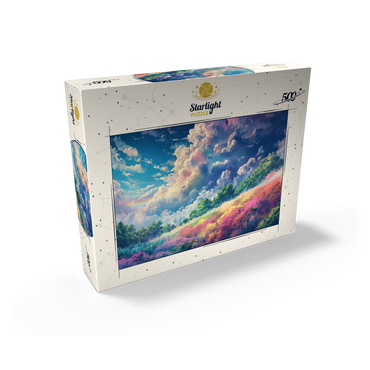 Vibrant Meadow Under Rainbow Clouds 500 Jigsaw Puzzle box view2