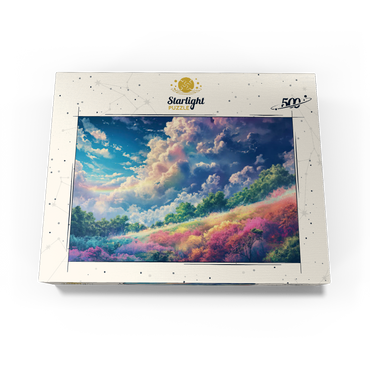 Vibrant Meadow Under Rainbow Clouds 500 Jigsaw Puzzle box view3