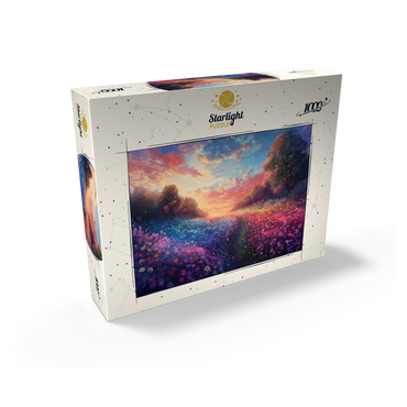 Sunset Over Vibrant Flower Fields 1000 Jigsaw Puzzle box view2
