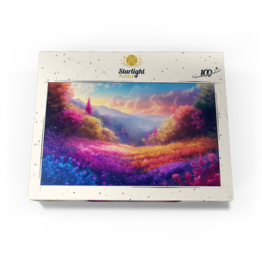 Vivid Rainbow Forest Valley 100 Jigsaw Puzzle box view3