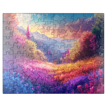 puzzleplate Vivid Rainbow Forest Valley 100 Jigsaw Puzzle