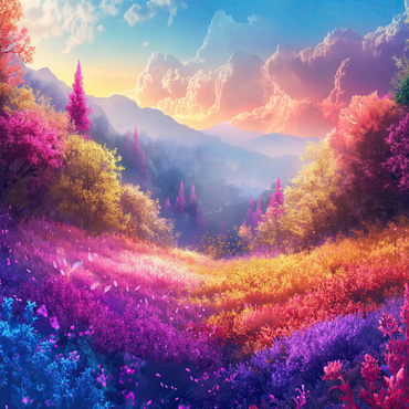 Vivid Rainbow Forest Valley 100 Jigsaw Puzzle 3D Modell