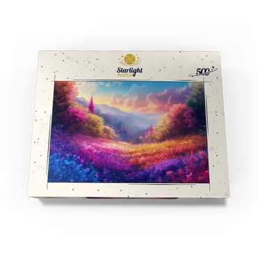 Vivid Rainbow Forest Valley 500 Jigsaw Puzzle box view3