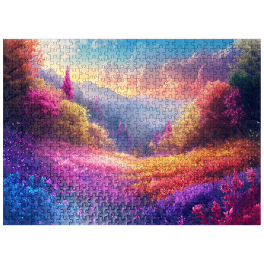 puzzleplate Vivid Rainbow Forest Valley 500 Jigsaw Puzzle
