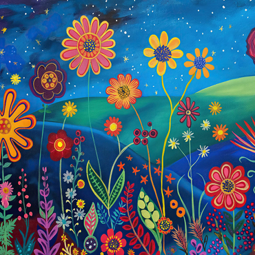 Starry Night Flower Meadow 1000 Jigsaw Puzzle 3D Modell