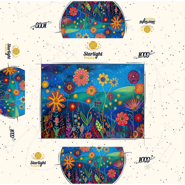Starry Night Flower Meadow 1000 Jigsaw Puzzle box 3D Modell