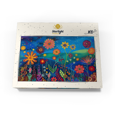 Starry Night Flower Meadow 100 Jigsaw Puzzle box view3