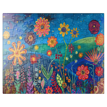 puzzleplate Starry Night Flower Meadow 100 Jigsaw Puzzle